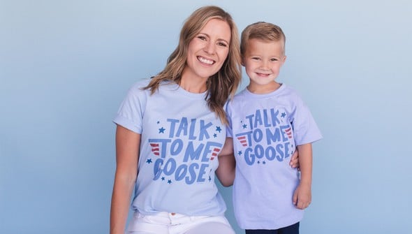 Talk To Me Goose - Pippi Tee - Dusty Blue gallery