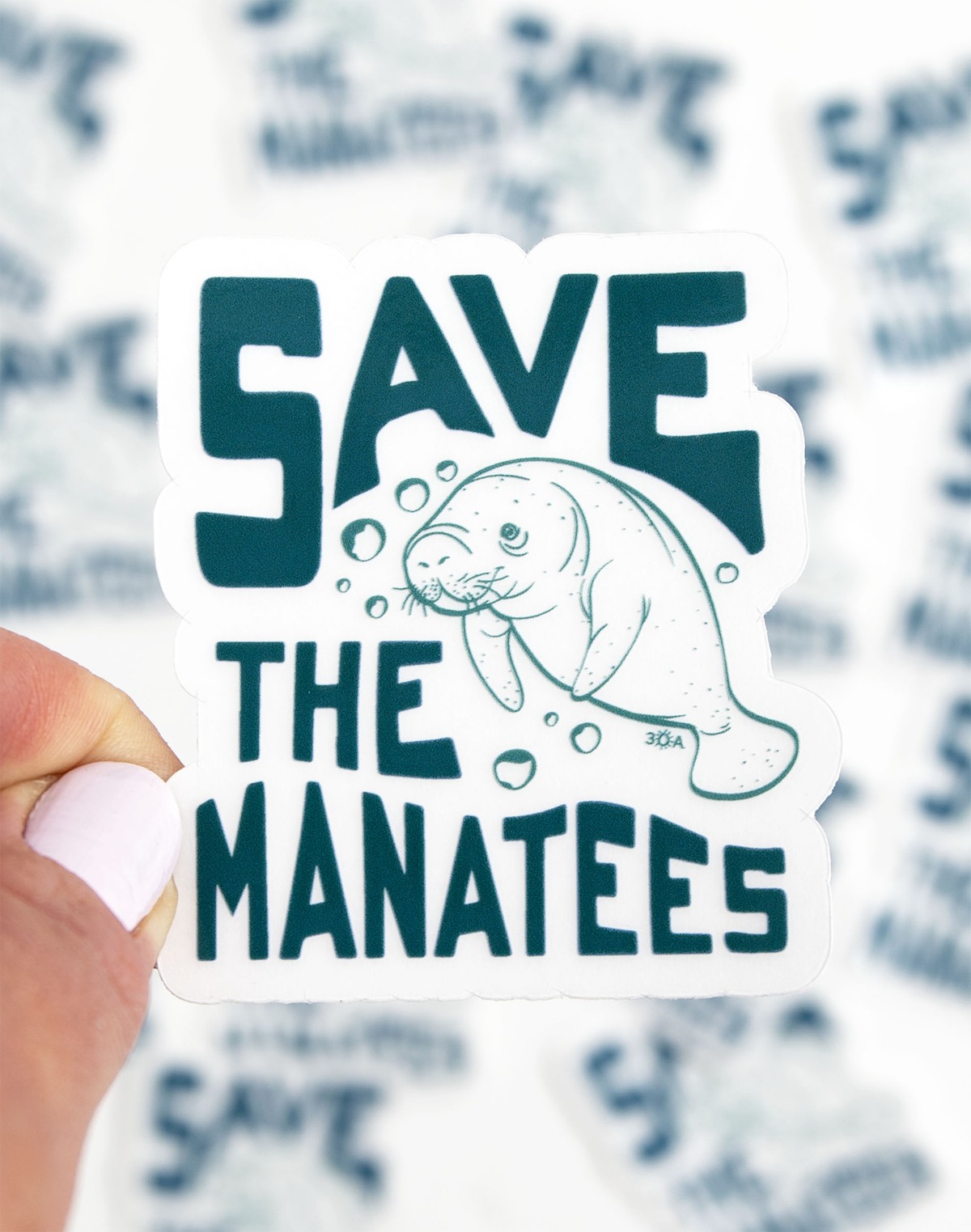 Save The Manatees Clear Decal Sticker item