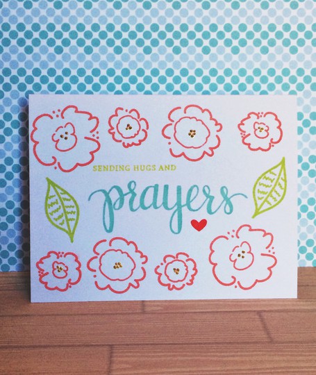 Sympathy Card - Sending Hugs and Prayers