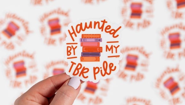 Haunted By My TBR Pile Clear Decal Sticker gallery