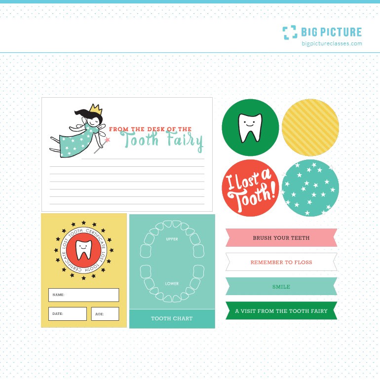 Big Picture Classes Tooth Fairy Printable Journal Cards