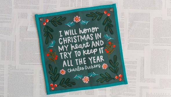 Christmas In My Heart Embroidered Canvas Banner gallery