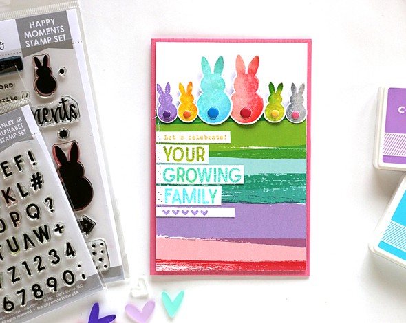 Rainbow bunny card original