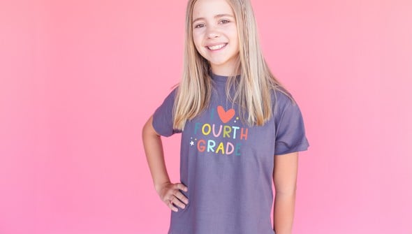 I Love Fourth Grade - Youth Pippi Tee - Dark Gray gallery