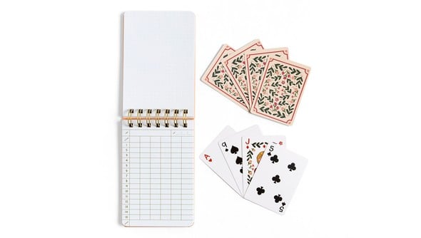 Floral Game Night Set of Playing Cards & Scorekeeping Notebook gallery