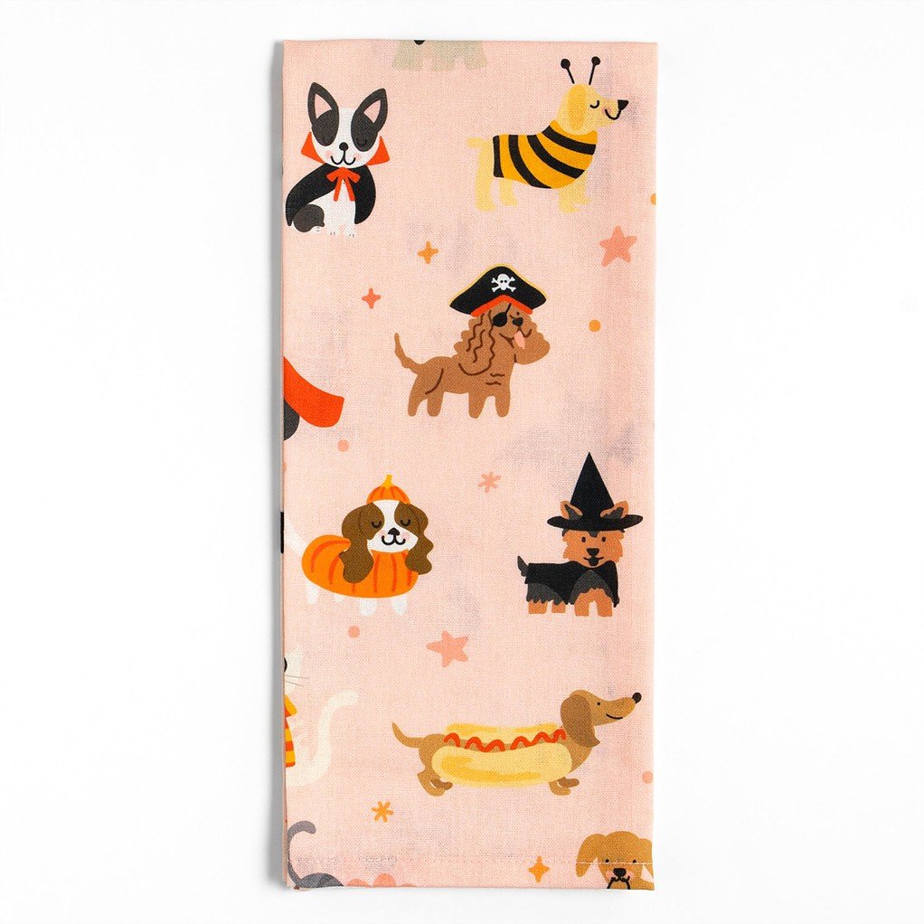 Trick Or Treat Pets Halloween Tea Towel item