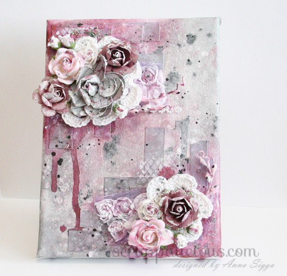 Merlot floral canvas