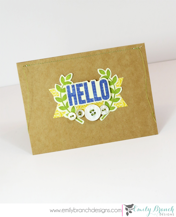 Laurel Wreath Hello Card by BranchOutDesigns gallery