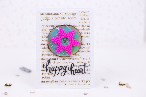 Cards with wooden circles and perler beads by mojosanti gallery