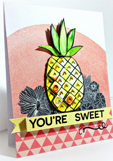 Studio calico card kit january pineapple stamp by michelle zerull