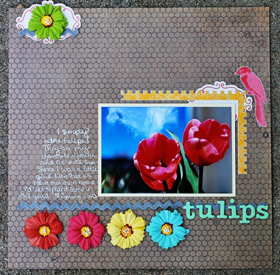 Tulips scrapbook layout