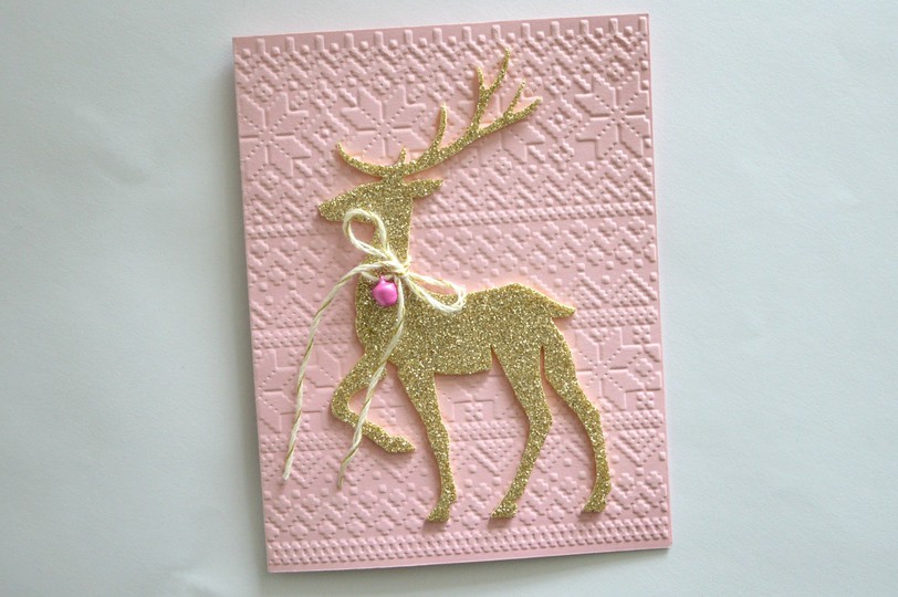 Sizzix pink gold christmas card original