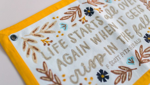 Life Starts in the Fall Embroidered Canvas Banner gallery