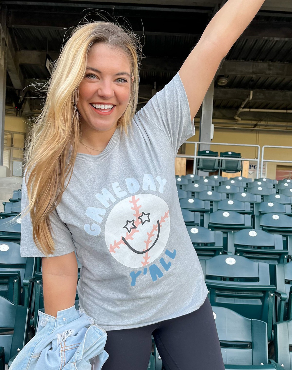 Baseball Game Day Callie Tee - Ash item