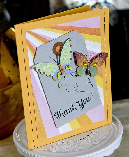 butterfly thank you card