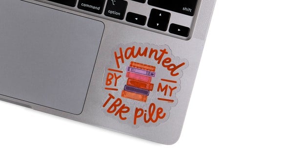 Haunted By My TBR Pile Clear Decal Sticker gallery