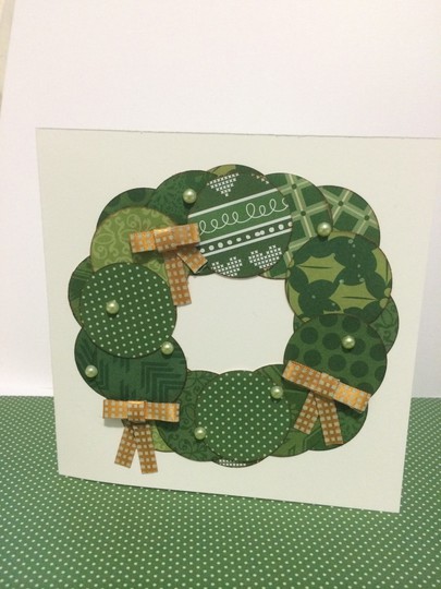 Green Wreath Christmas Card