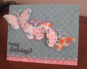 Butterfly bday card (punch challenge)
