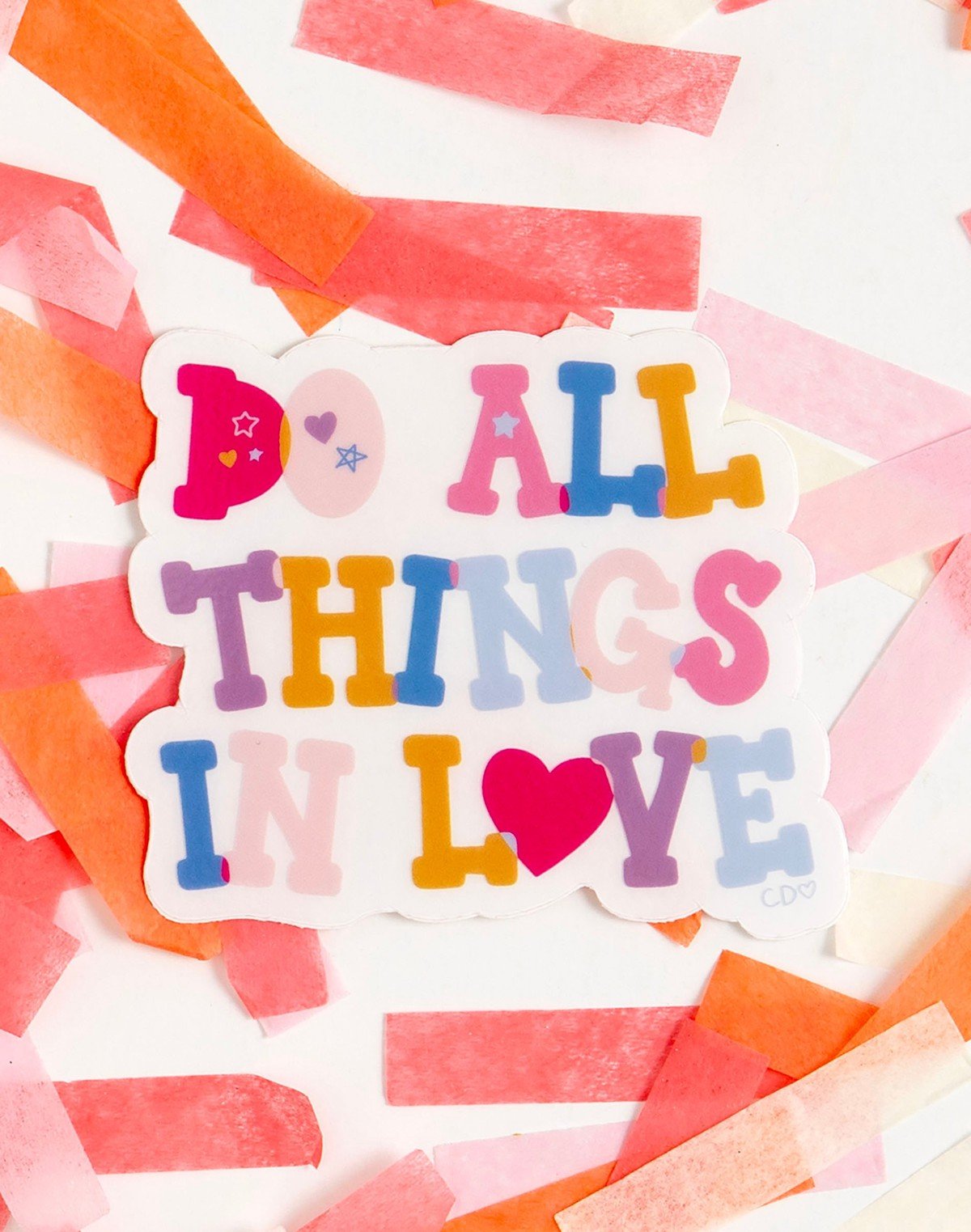 Do All Things In Love Clear Decal Sticker item