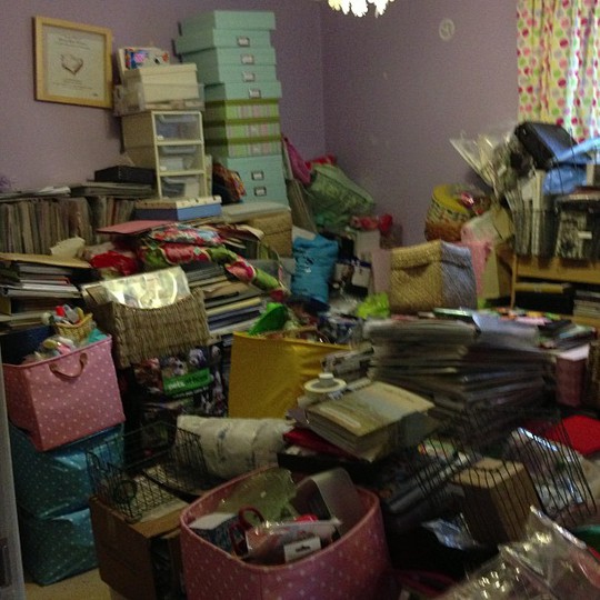 The state of my scrapbook room after the move
