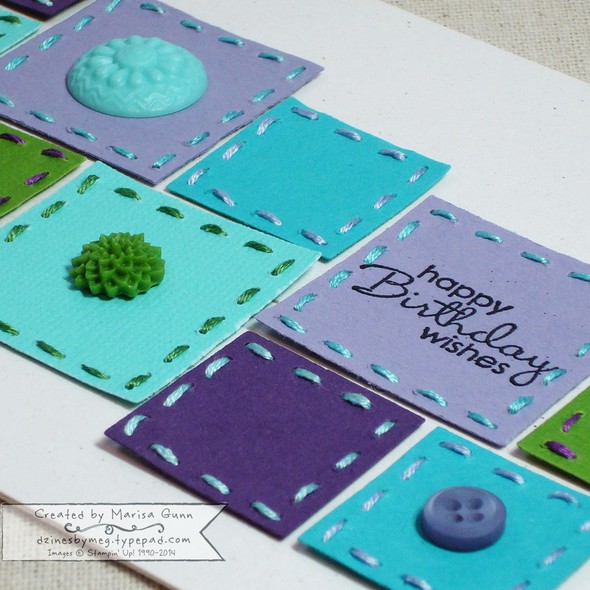 Multi-color Stitched Birthday Card by dzinesbymeg gallery
