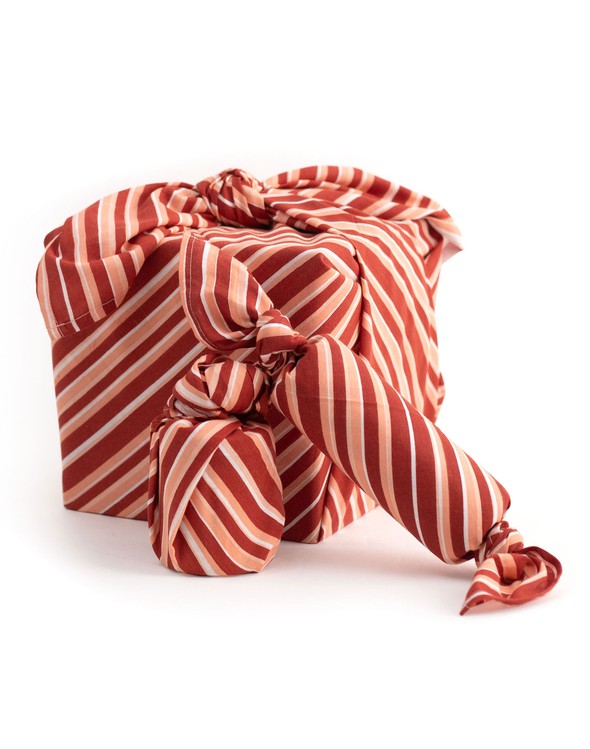 214142 red stripe fabric gift wrap slider original
