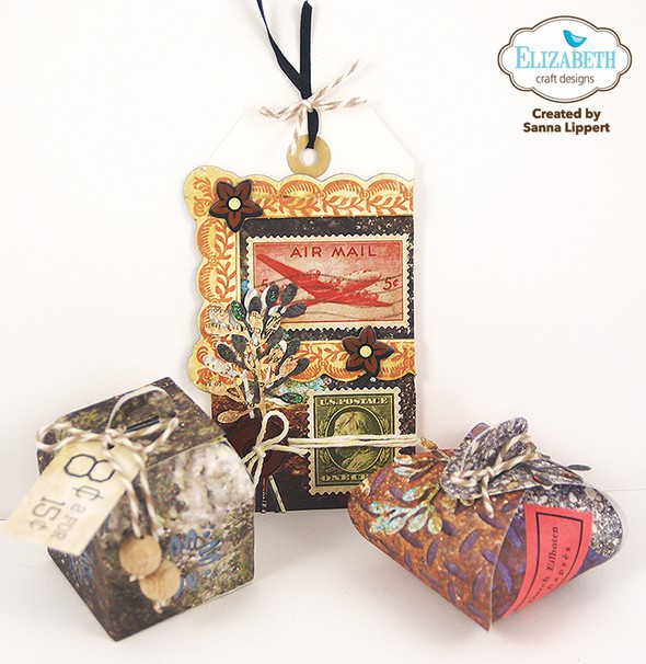 Masculine present boxes and a tag by Saneli gallery