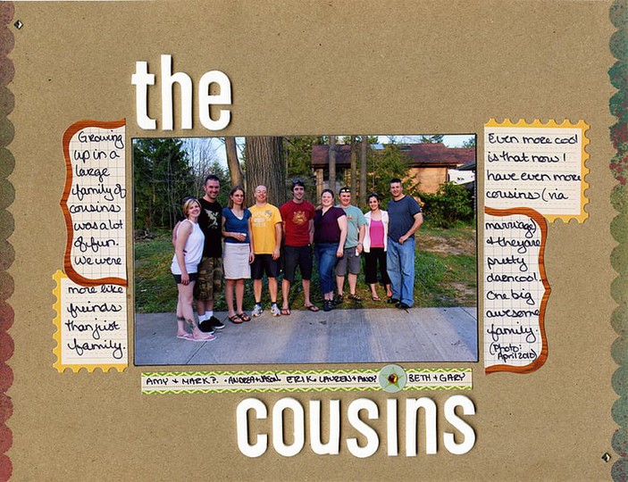 The cousins scrapbook layout