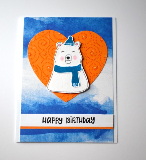 Polar bear birthday card original