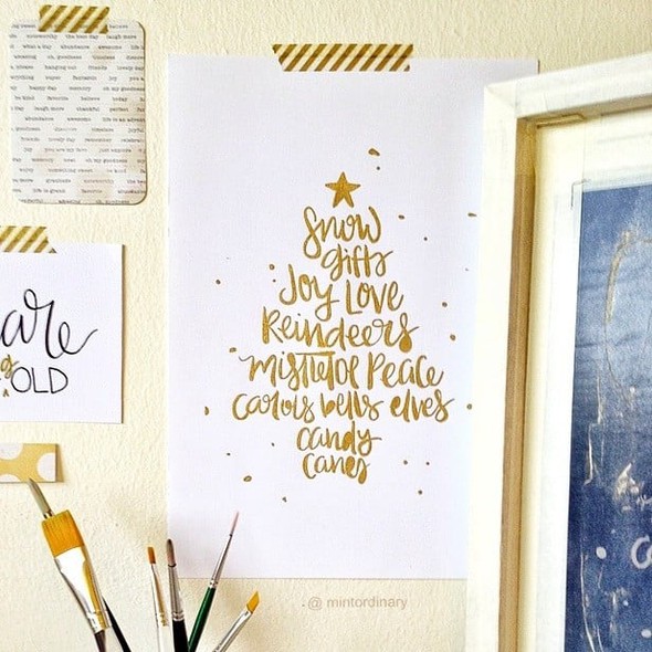 Gold Christmas sayings by shinein gallery