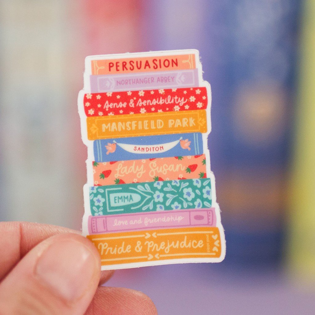 Jane Austen Book Stack Decal Sticker item