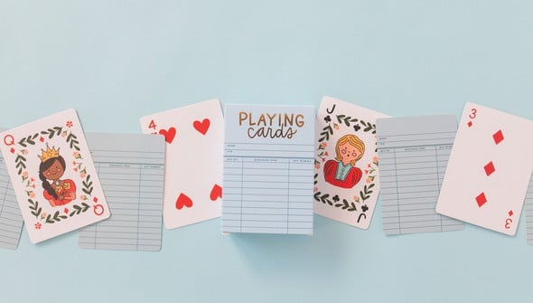 Sky Blue Library Card Deck Of Playing Cards gallery