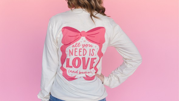 All You Need Is Love And Books Long-Sleeve Tee - Natural gallery