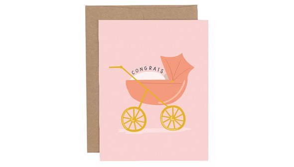 Pink Baby Carriage Greeting Card gallery