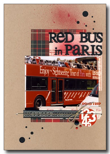 Red bus in Paris