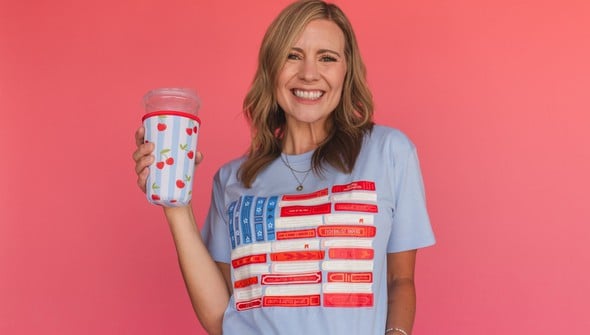 American Flag Books Tee - Hydrangea  gallery