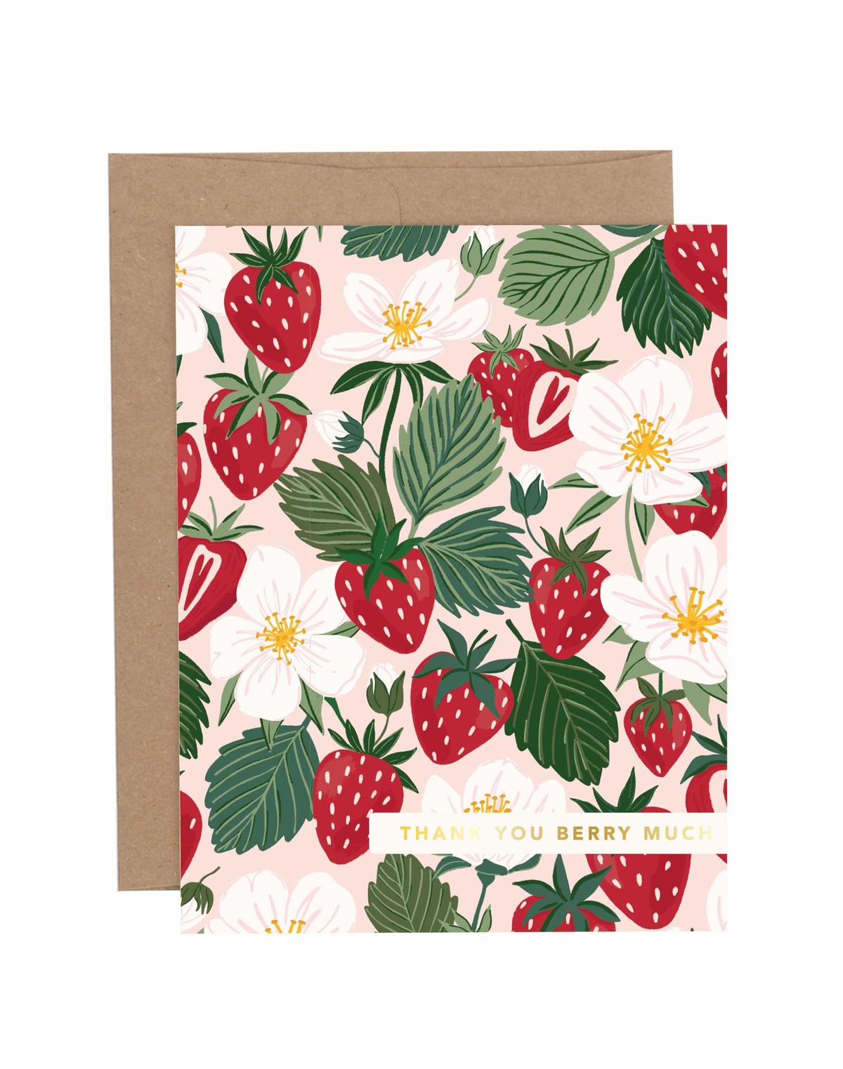 Thank You Berry Much Ribbon Strawberry  Greeting Card item