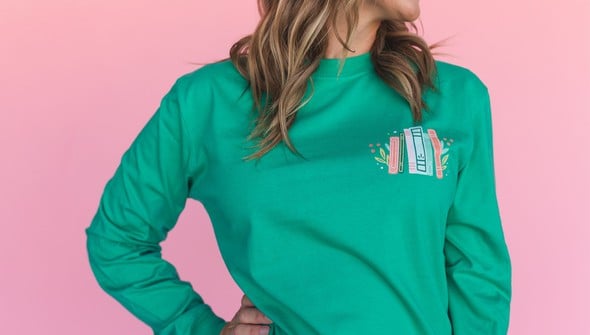 To All A Good Book - Pippi Long-Sleeve Tee - Evergreen gallery