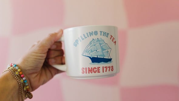 Spilling The Tea Large Ceramic Mug  gallery
