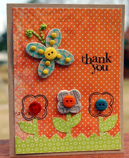 Butterfly Button Card