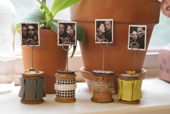 Wooden Spool Photo Holders by livingroomfloor gallery