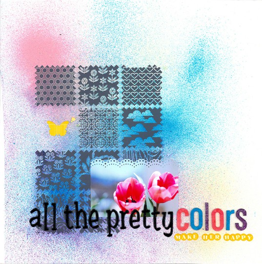 All the pretty colors scrapbook layout