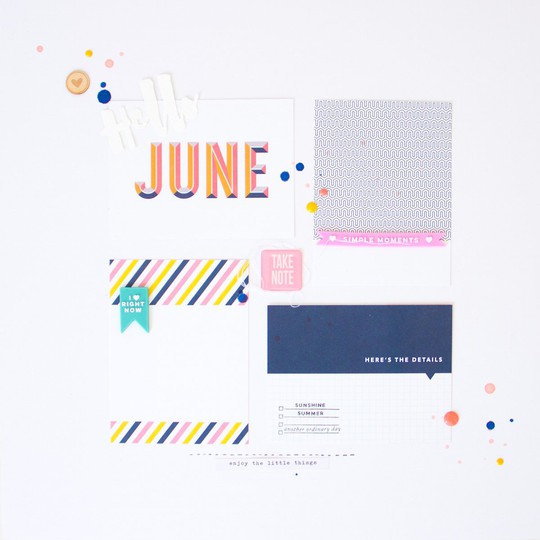 June scrapbooking layout projectlife scatteredconfetti gossamerblue 1 original