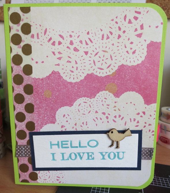 Letterpress Card Hello I Love You by periwinky gallery