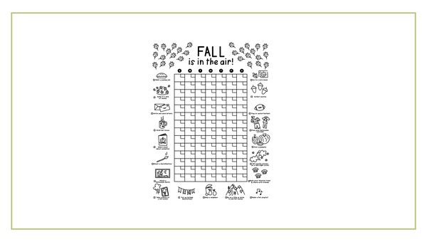 Fall Printable Calendar Poster, 1 of 1
