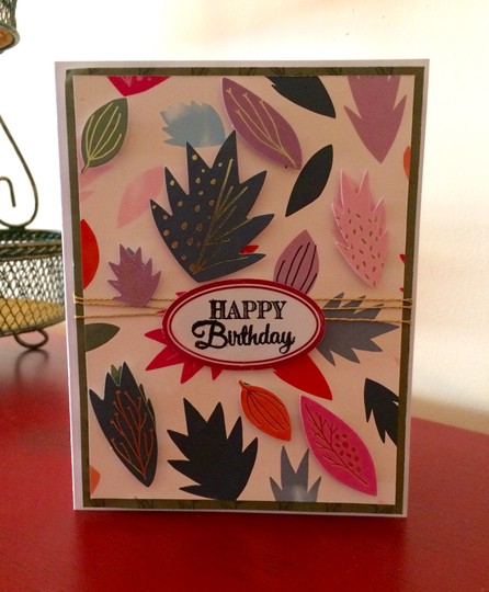 Birthday card with leaves