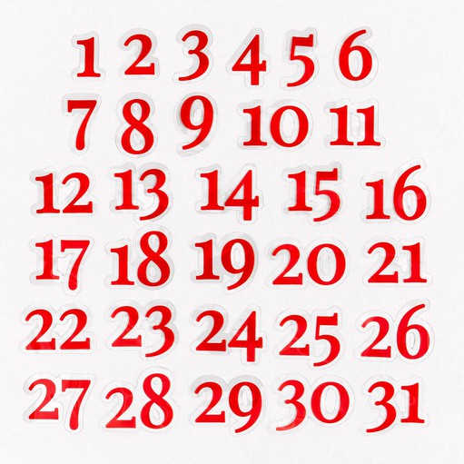 Picture of Red Small Plastic Numbers