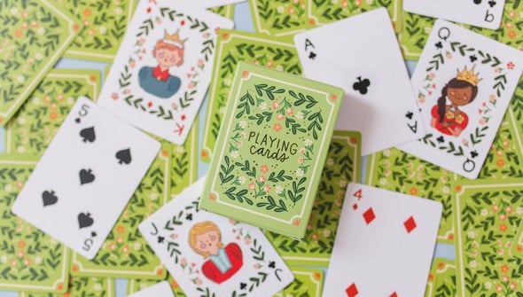 Green Floral Deck of Playing Cards gallery