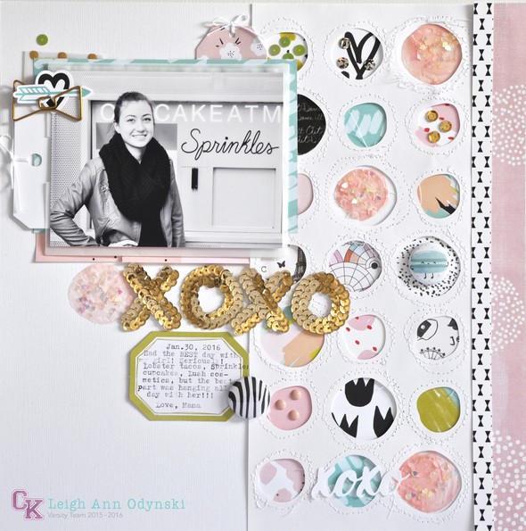 #SCChallenge Circles "OXOXO" Layout by scrappyleigh gallery
