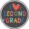 I Love Second Grade - Youth Pippi Tee - Dark Gray